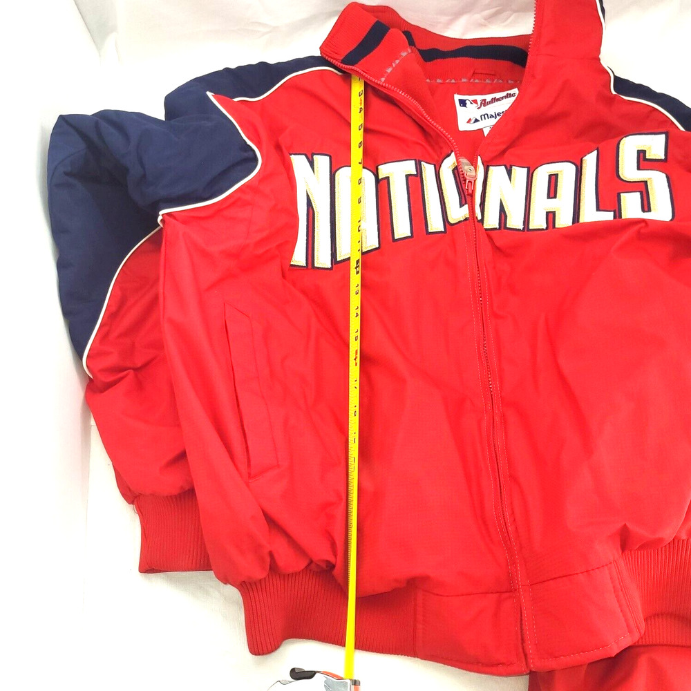 Majestic Authentic DC Nationals Mens XL Jacket Red Blue Full Zip Gently Used - Picture 6 of 15